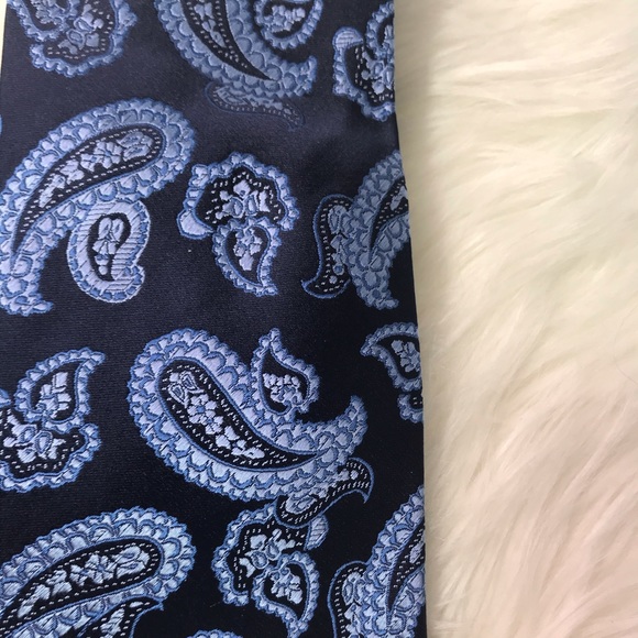 George Set of Two Men's Ties Blue Paisley & Teal - Picture 3 of 6